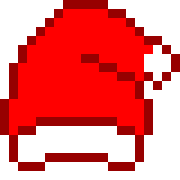 red pixel art style santa hat