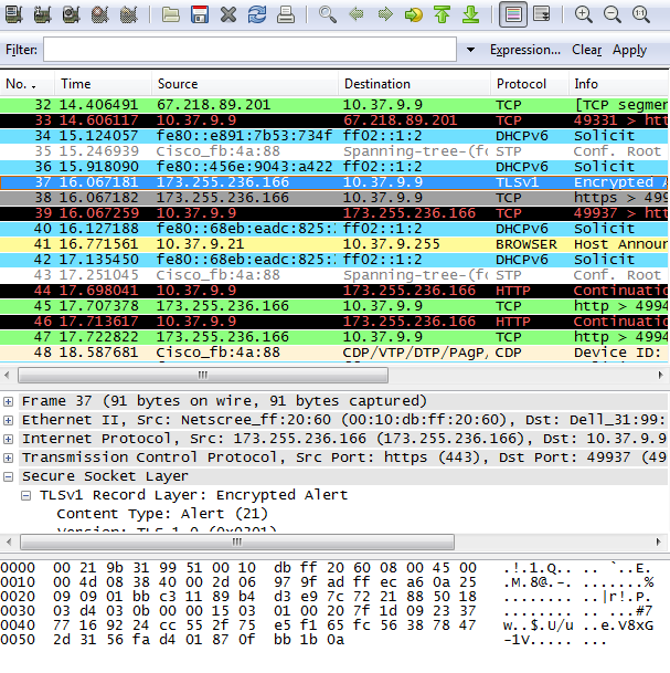 analyzing https wireshark