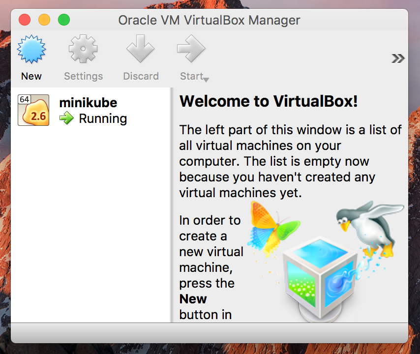 virtualbox running minikube.