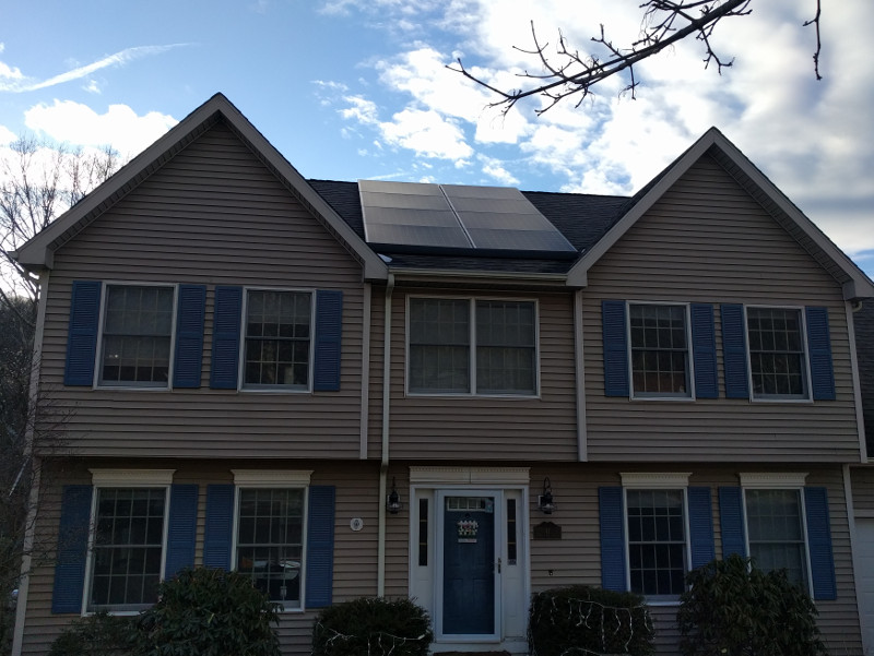 325 watt panasonic solar Panels on front of house